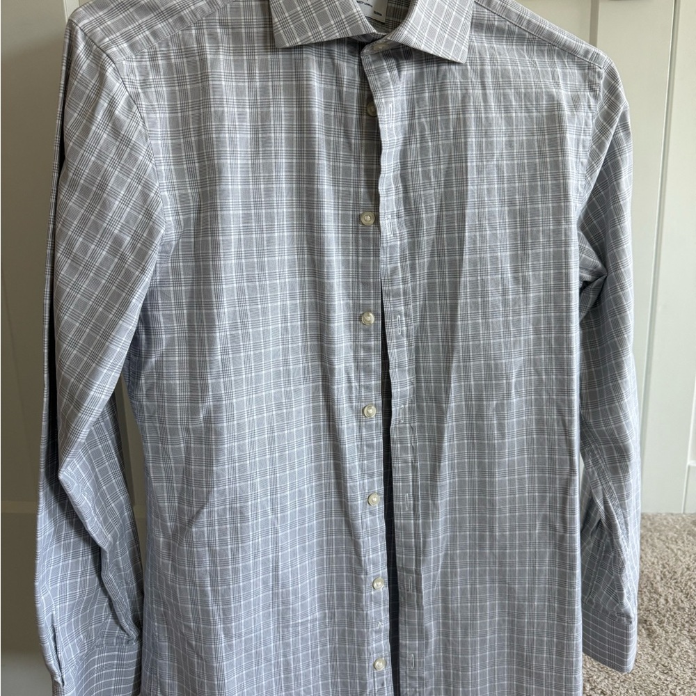 Charles Tyrwhitt Light Gray Checkered Dress Shirt